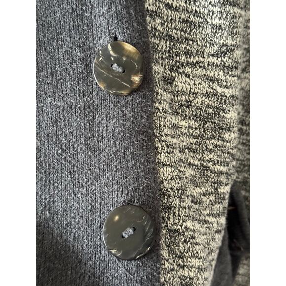 PURE Knits Handknit Lagenlook Artsy Long Sweater Cardigan Pearl Big Buttons Sz L - Picture 8 of 13